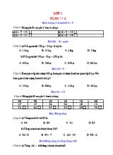 Đề khảo sát môn Toán Khối 2 - Tuần 7+8